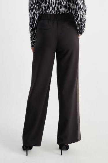 Donna - Pantaloni - vita alta - gamba larga - nero