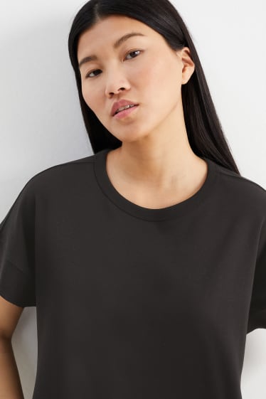 Dames - Basic T-shirtjurk - zwart