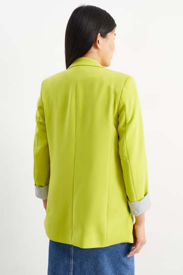 Dames - Lange blazer - relaxed fit - groen