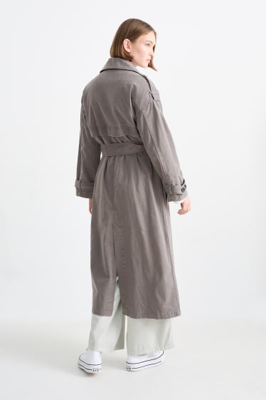 Women - CLOCKHOUSE - denim trench coat - dark gray