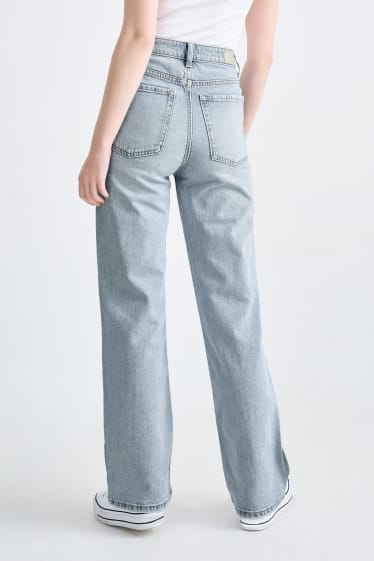 Dames - Loose fit jeans - high waist - jeanslichtblauw