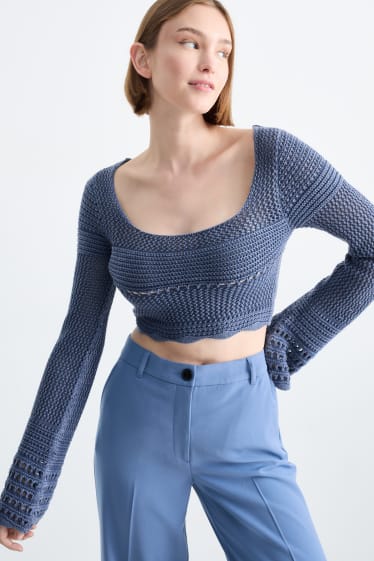 Teens & young adults - CLOCKHOUSE - cropped jumper - dark blue