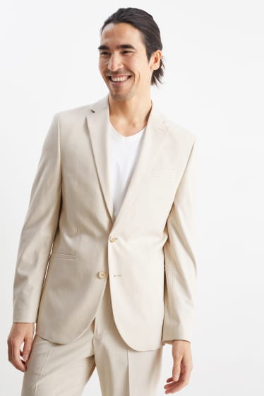Hommes - Veste de costume - slim fit - Flex  - beige clair