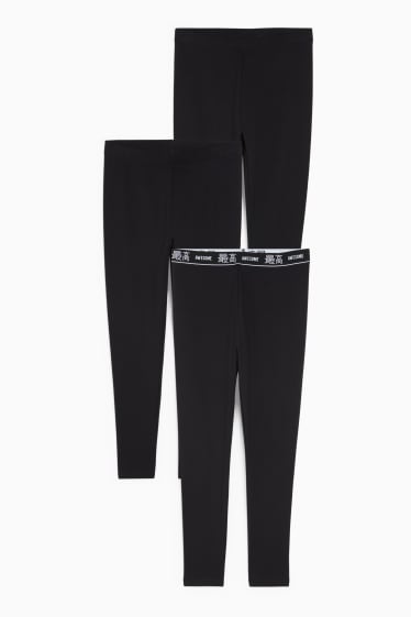 Enfants - Coupe ample - lot de 3 - leggings chauds - noir