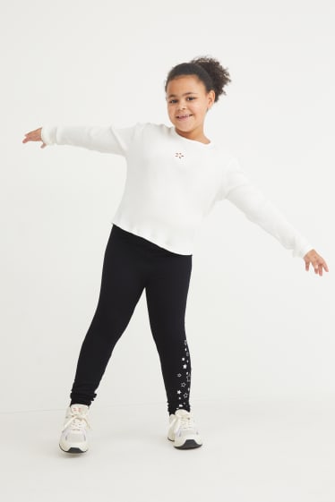 Bambini - Taglie forti - confezione da 3 - leggings termici - nero