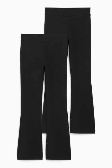 Kinderen: meisjes - Set van 2 - legging - zwart