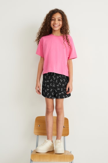 Kinderen: meisjes - Set van 2 - shorts - zwart