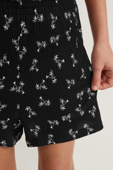 Kinderen: meisjes - Set van 2 - shorts - zwart