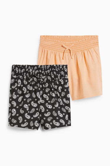 Kinderen: meisjes - Set van 2 - shorts - zwart