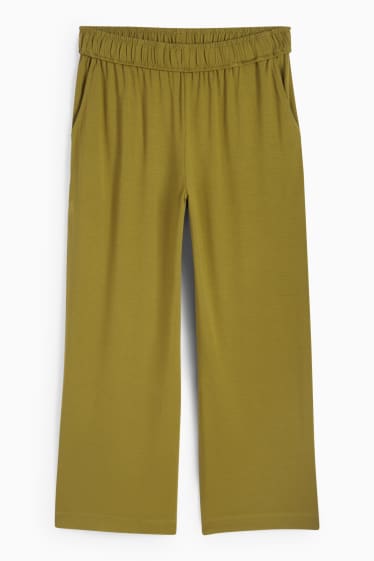 Damen - Basic-Jersey-Hose - Straight Fit - dunkelgrün