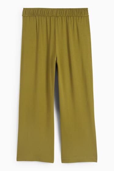 Donna - Pantaloni in jersey basic - straight fit - verde scuro