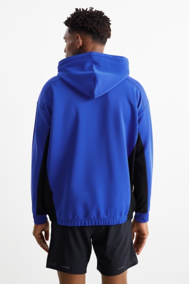 Hommes - Sweat à capuche de sport - bleu  / noir