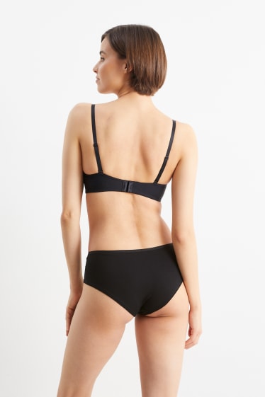 Femei - Sutien cu armătură - BALCONETTE - vătuit - LYCRA® - negru