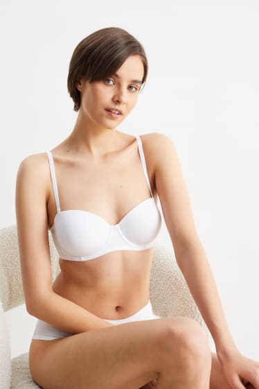 Women - Underwire bra - BALCONETTE - padded - LYCRA® - white