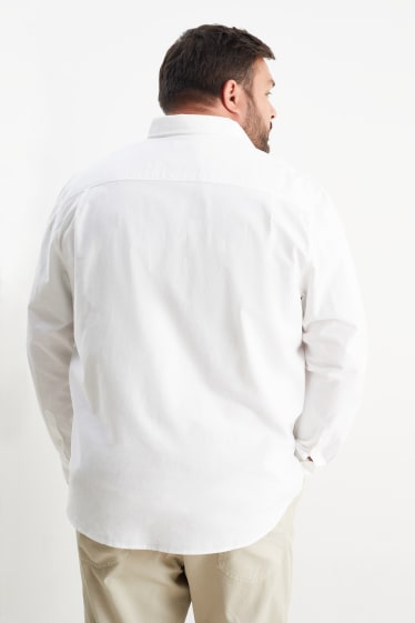 Pánské - Oxfordská košile - regular fit - button-down - krémově bílá