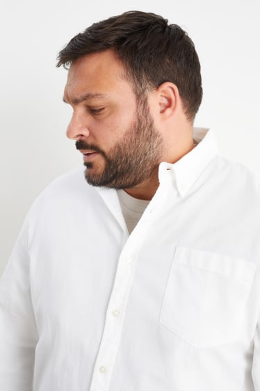 Uomo - Camicia Oxford - regular fit - button down - bianco crema