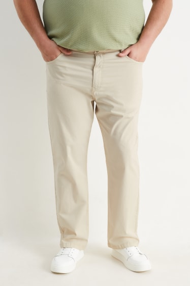 Mężczyźni - Spodnie - regular fit - kremowobiały