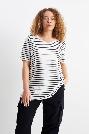 Donna - Confezione da 2 - t-shirt - stretch - LYCRA® - bianco
