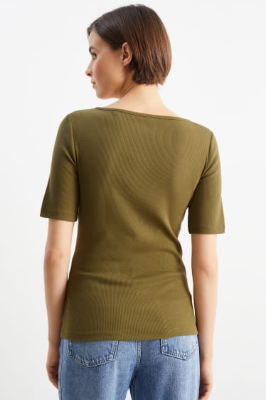 Dámské - Tričko basic - khaki