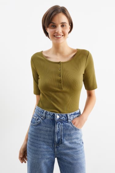 Women - Basic T-shirt - khaki