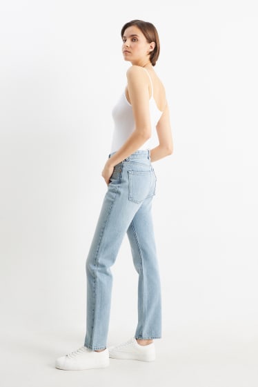Damen - Straight Jeans - Mid Waist - helljeansblau