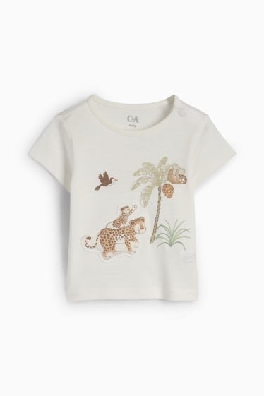 Miminka - Motivy z džungle - outfit pro miminka - 3dílný - krémově bílá