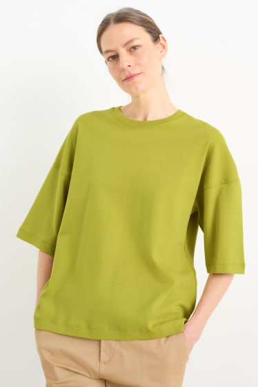 Dona - Samarreta de màniga curta bàsica - verd