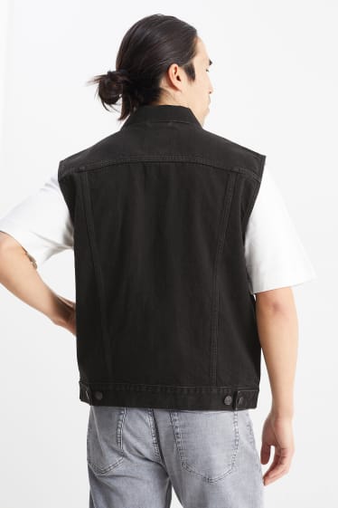 Men - Denim waistcoat - black