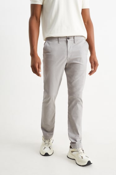 Uomo - Pantaloni chino - slim fit - grigio