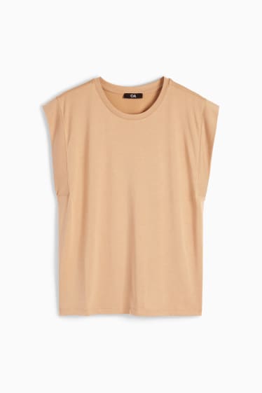 Damen - T-Shirt - hellbeige