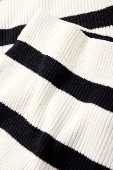 Women - Knitted skirt - striped - cremewhite