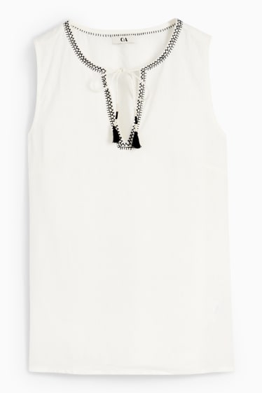 Women - Rangsutra x C&A - blouse top - linen blend - cremewhite