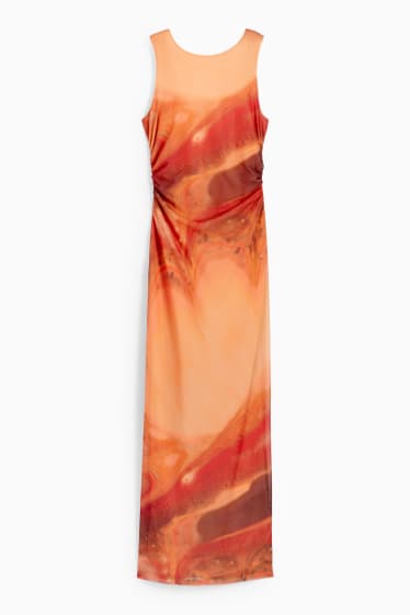 Dámské - CLOCKHOUSE - přiléhavé šaty - s odhalenými zády - oranžová