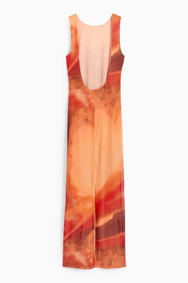 Femmes - CLOCKHOUSE - robe moulante - dos nu - orange