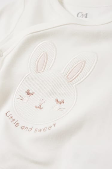 Babies - Bunny rabbit - newborn outfit - 2-piece - white / rose