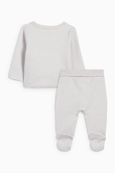 Babies - Koala - newborn outfit - 2 piece - striped - light gray