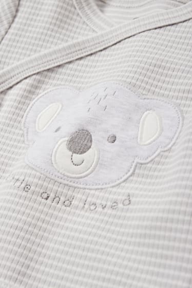 Bébés - Koala - ensemble pour nouveau-né - 2 pièces - à rayures - gris clair