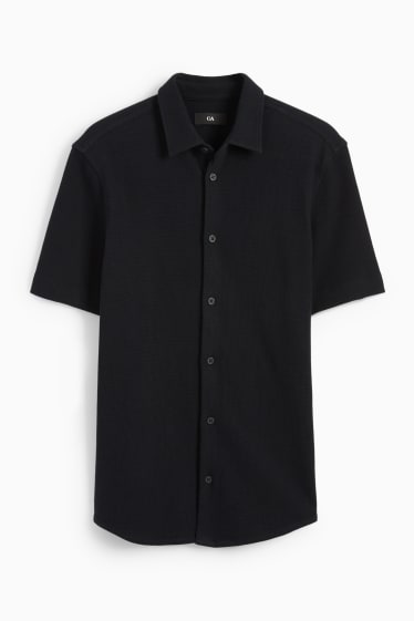 Hombre - Camisa - regular fit - Kent - con textura - negro