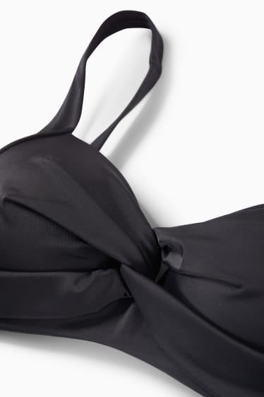 Damen - Bikini-Top mit Knotendetail - wattiert - LYCRA® XTRA LIFE™ - schwarz