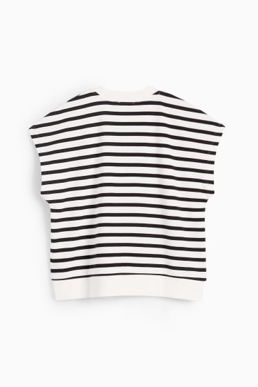 Femmes - T-shirt basique - à rayures - blanc / noir