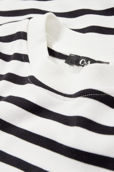 Donna - T-shirt basic - a righe - bianco / nero