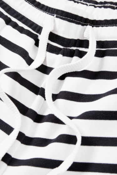 Mujer - Shorts deportivos básicos - de rayas - blanco / negro
