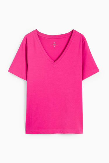 Damen - Basic-T-Shirt - pink