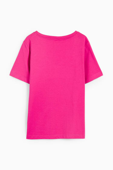 Dames - Basic T-shirt - fuchsiarood