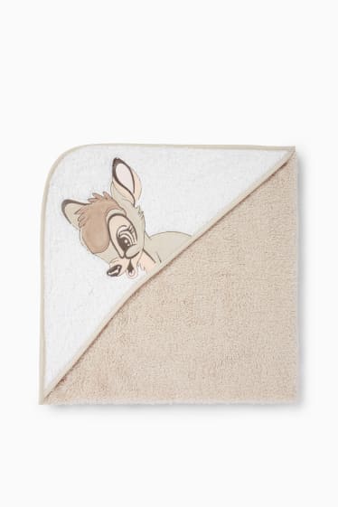 Babies - Bambi - baby towel with hood - light beige