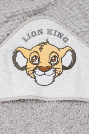 Miminka - Lví král - ručník s kapucí pro miminka - šedá
