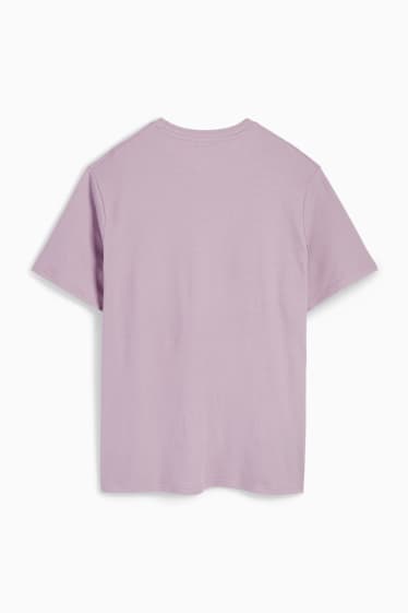 Mężczyźni - T-shirt - teksturowany - jasnofioletowy