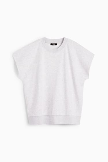 Dames - Basic T-shirt - licht grijs-mix
