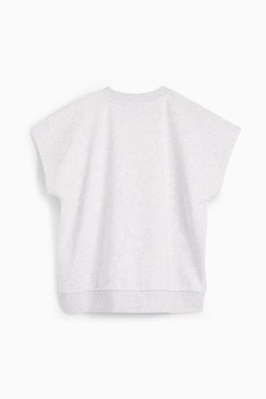 Damen - Basic-T-Shirt - hellgrau-melange
