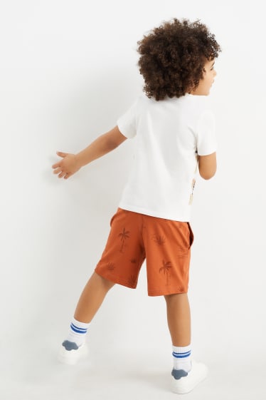 Kinder - Safari - Set - Kurzarmshirt und Shorts - 2 teilig - cremeweiß